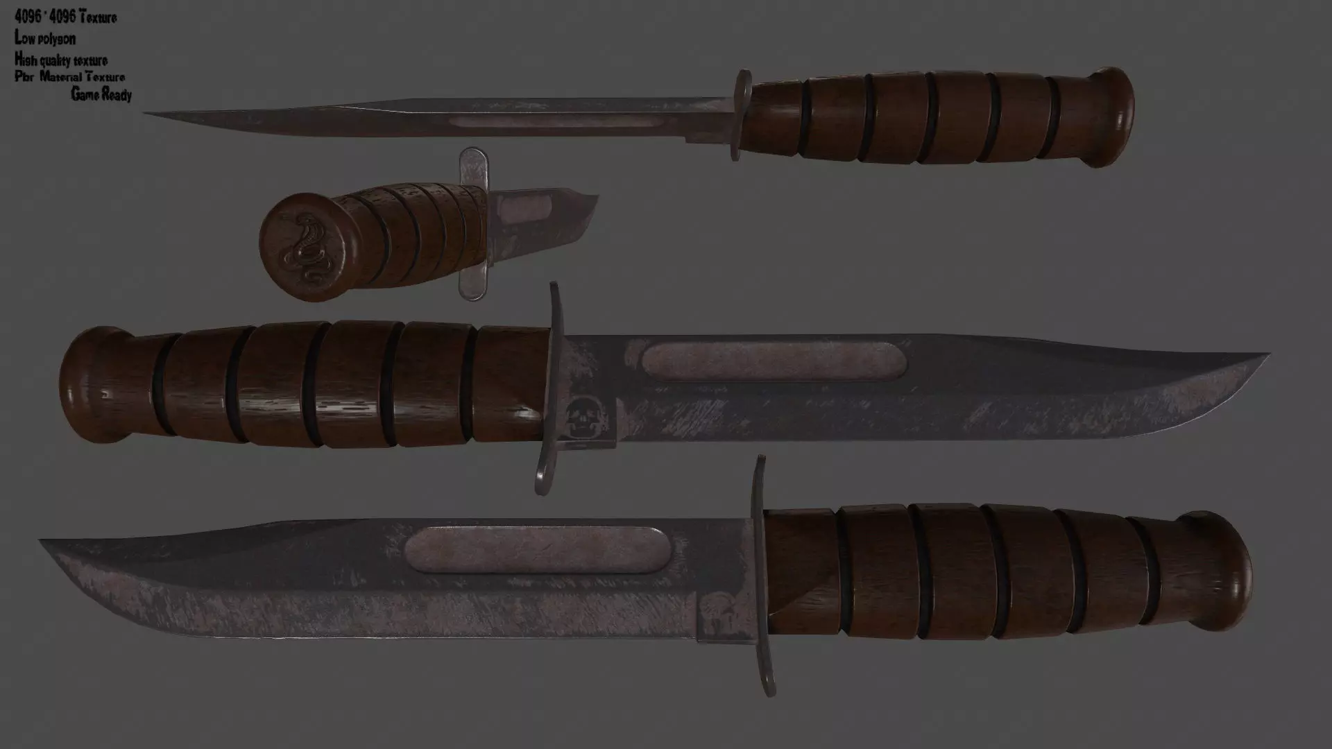 knife 8 Low-poly 3D model_0