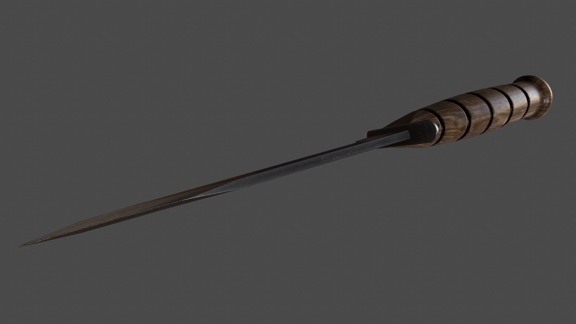 knife 9 with wooden handle Low-poly 3D model_4