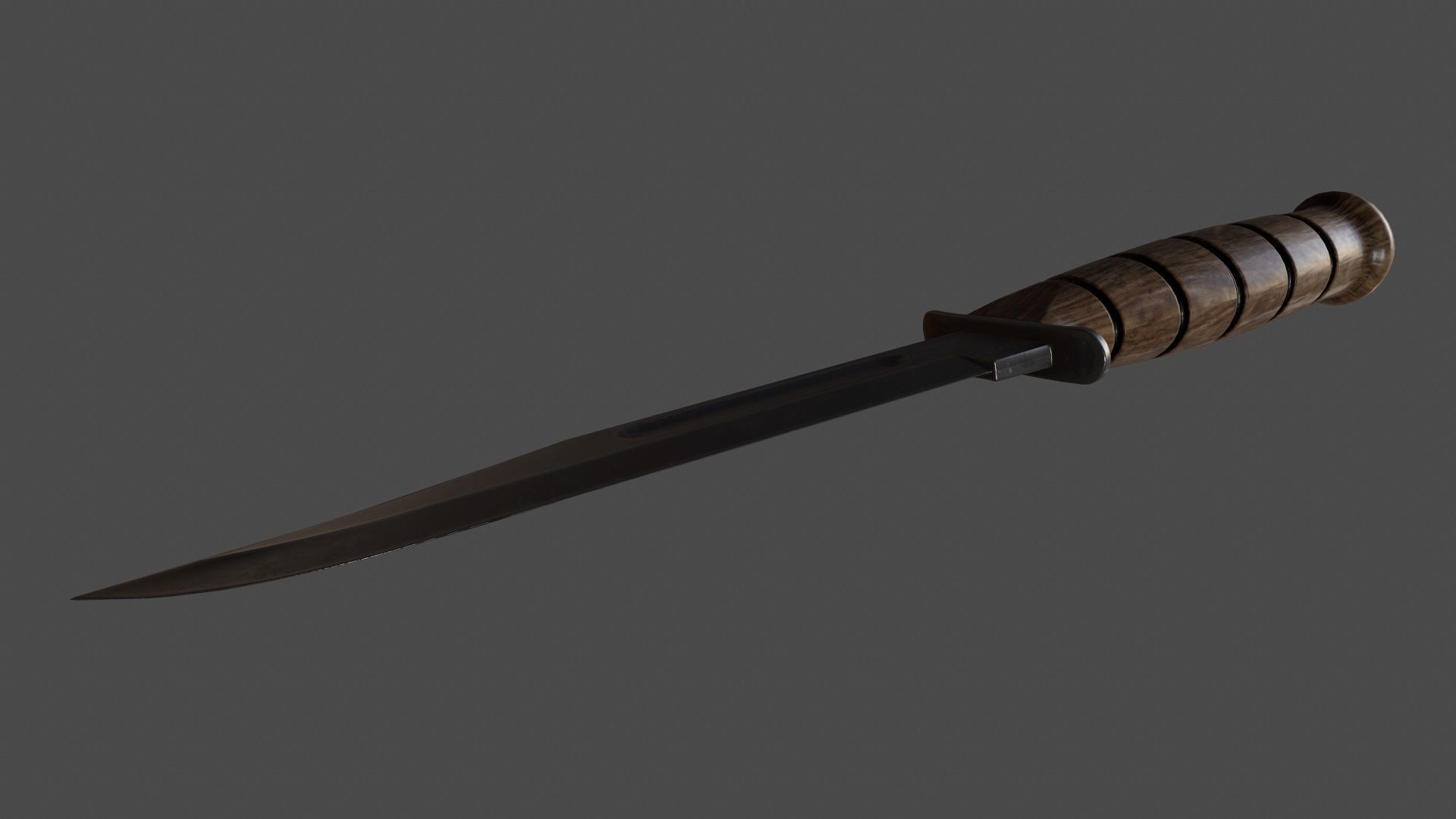 knife 9 with wooden handle Low-poly 3D model_10