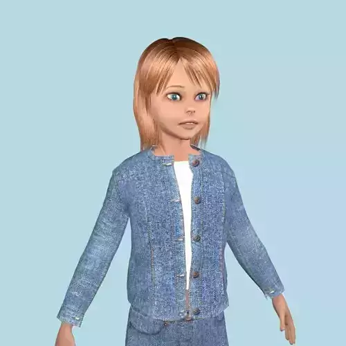 Teenage girl in jeans clothes