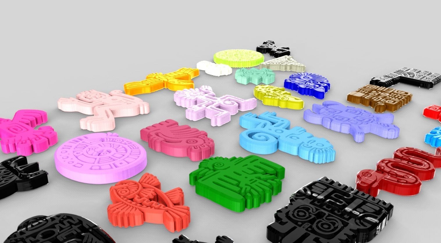 Mayan Animal Symbols Low-poly 3D model_3