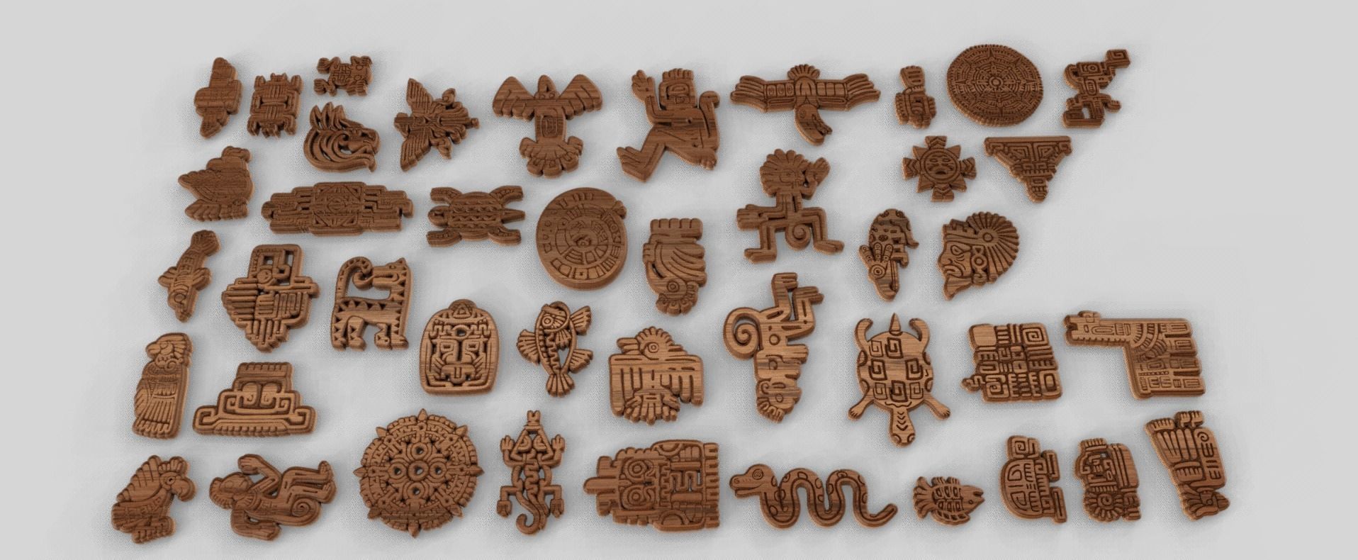 Mayan Animal Symbols Low-poly 3D model_6