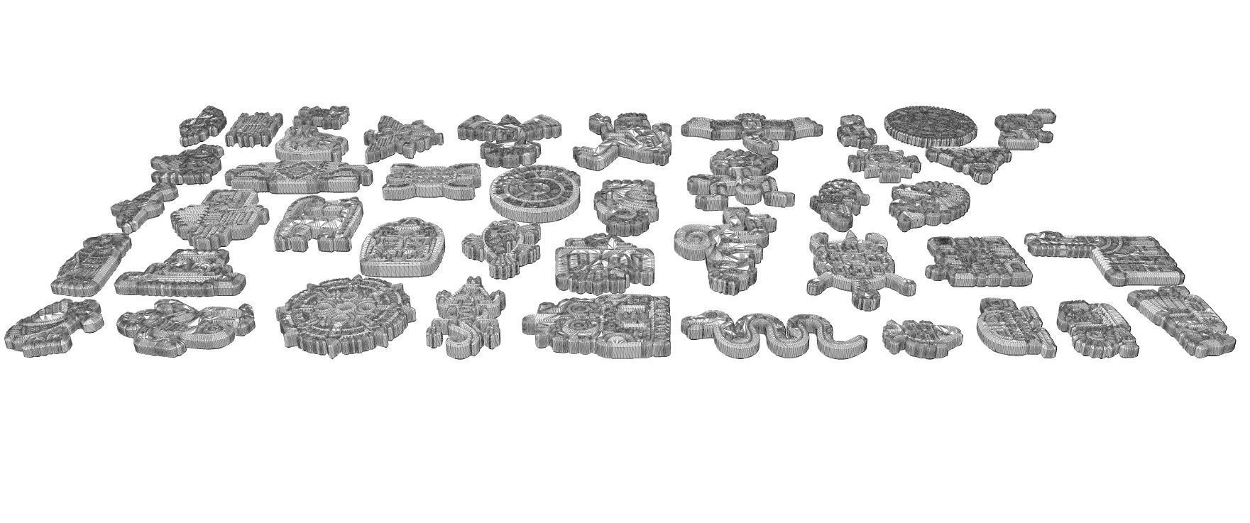 Mayan Animal Symbols Low-poly 3D model_12