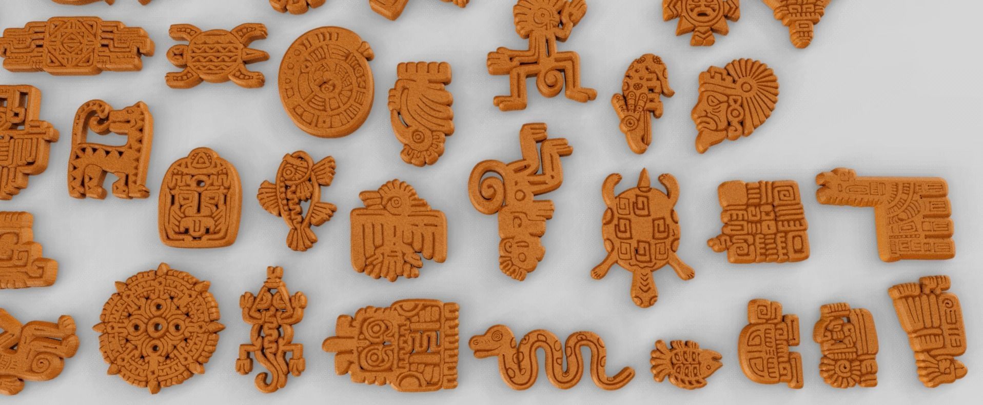 Mayan Animal Symbols Low-poly 3D model_4