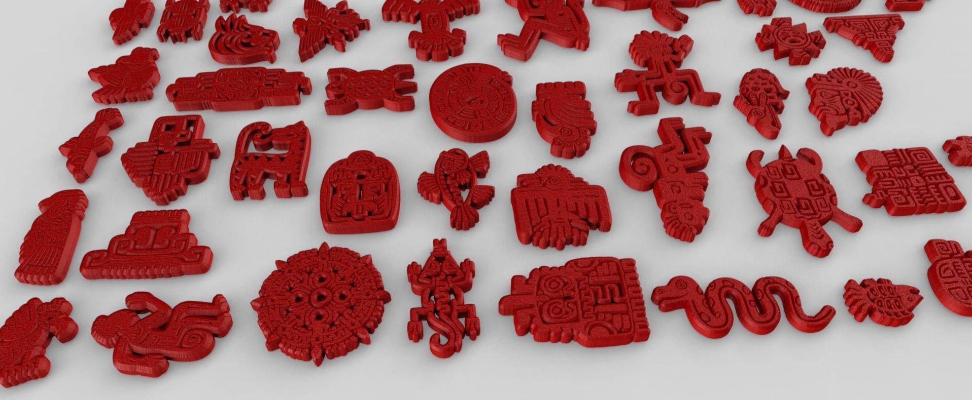 Mayan Animal Symbols Low-poly 3D model_5