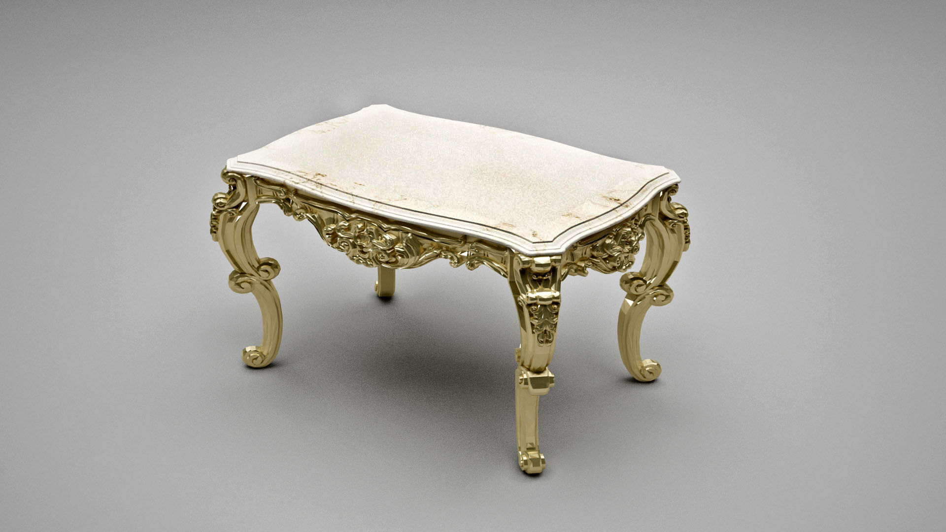 Classical Antique Table 3D model_2