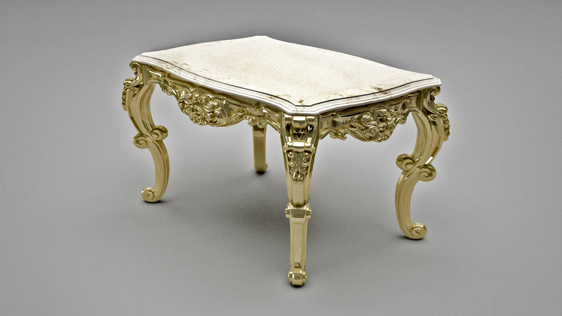 Classical Antique Table 3D model_1