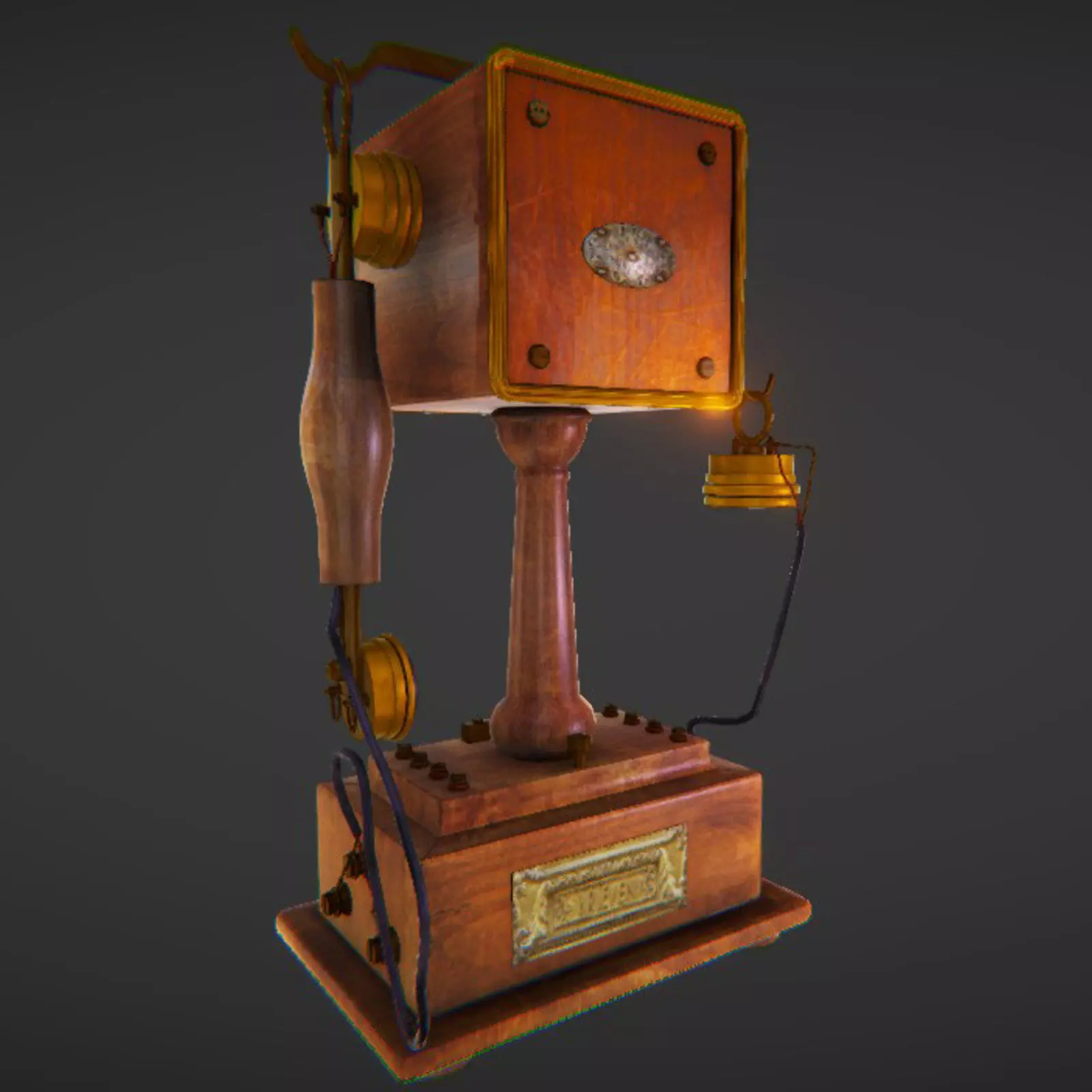 Vintage Telephone Free low-poly 3D model