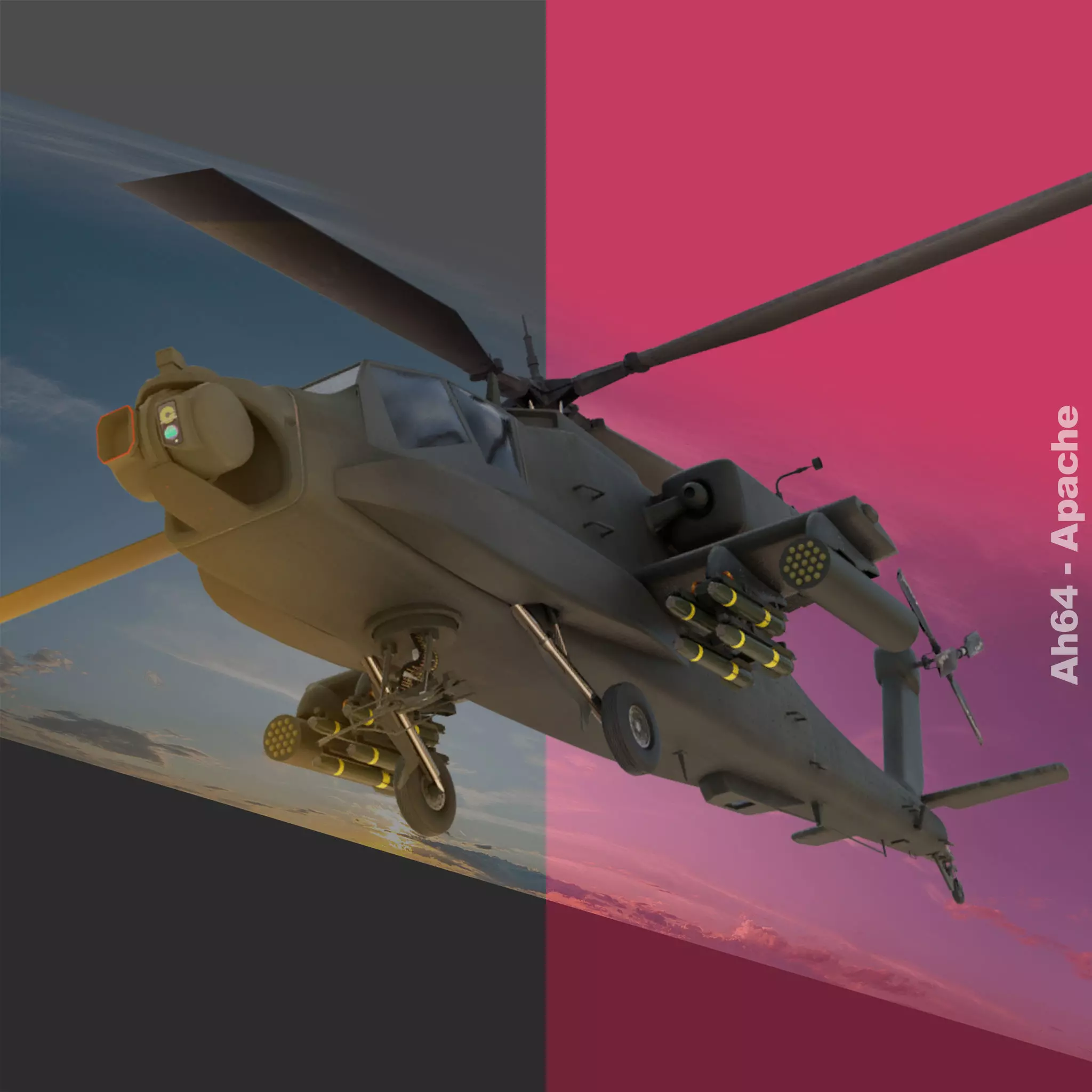 AH64 Apache Helicopter 3D model