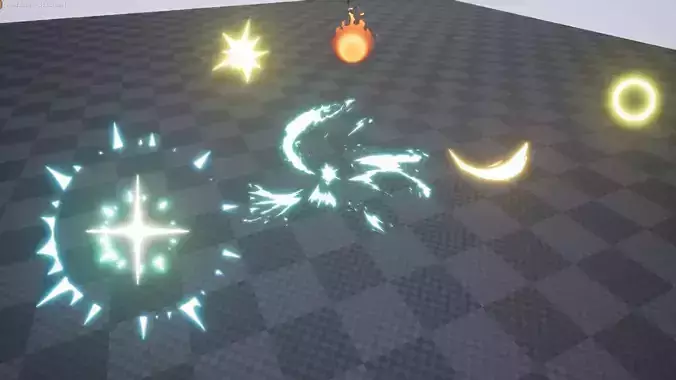 Anime FX Pack - Fighterz Billboard Particle System Low-poly 3D model