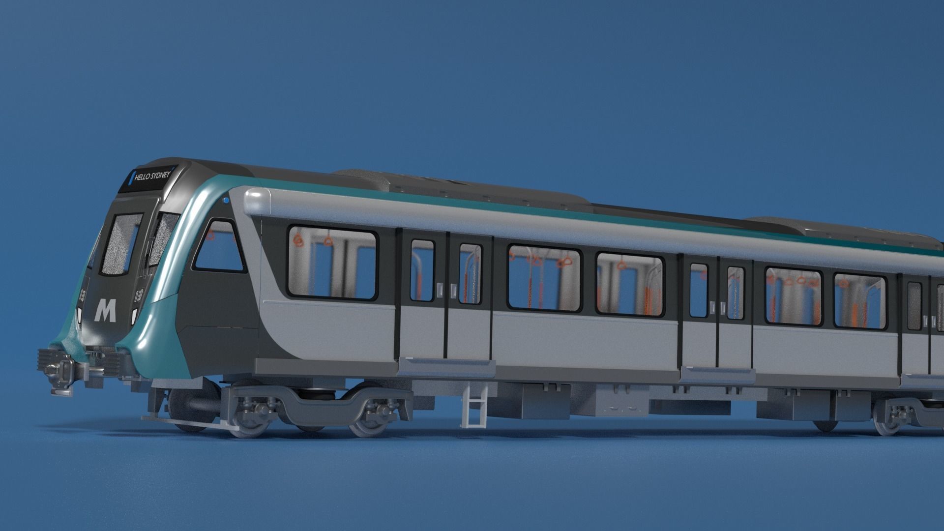 Modern Sydney Subway Train  3D model_3