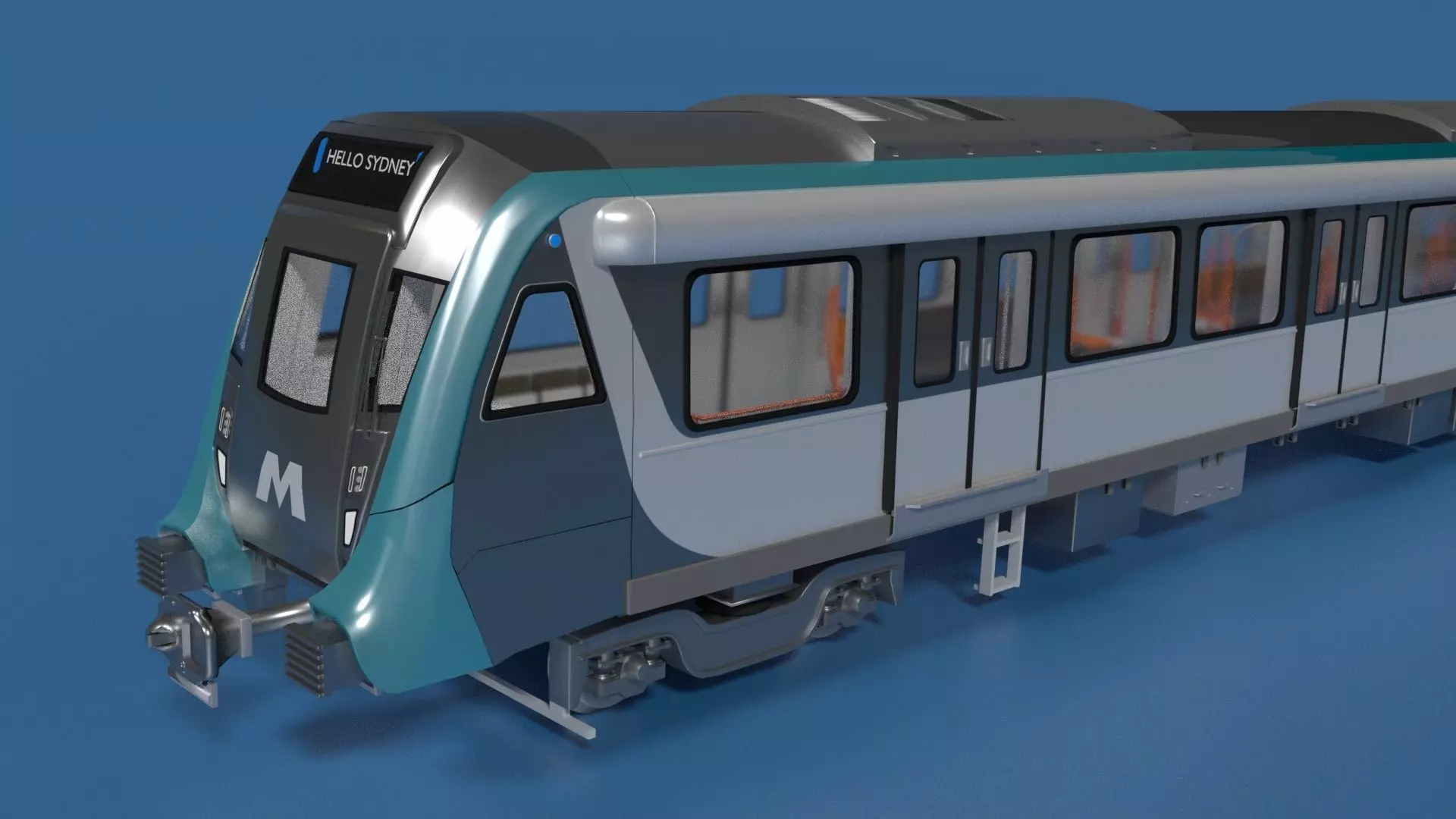 Modern Sydney Subway Train  3D model_0