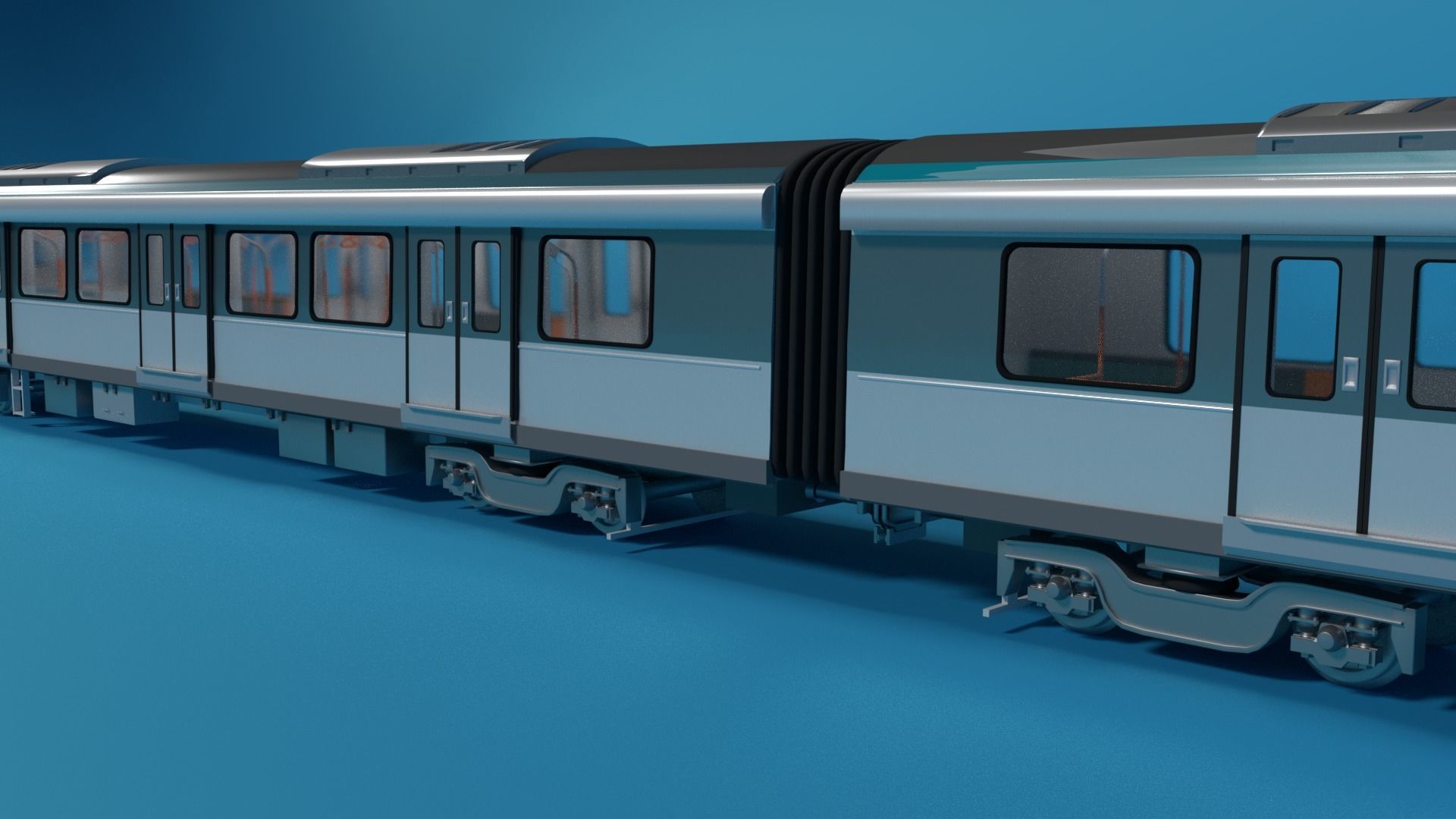 Modern Sydney Subway Train  3D model_2