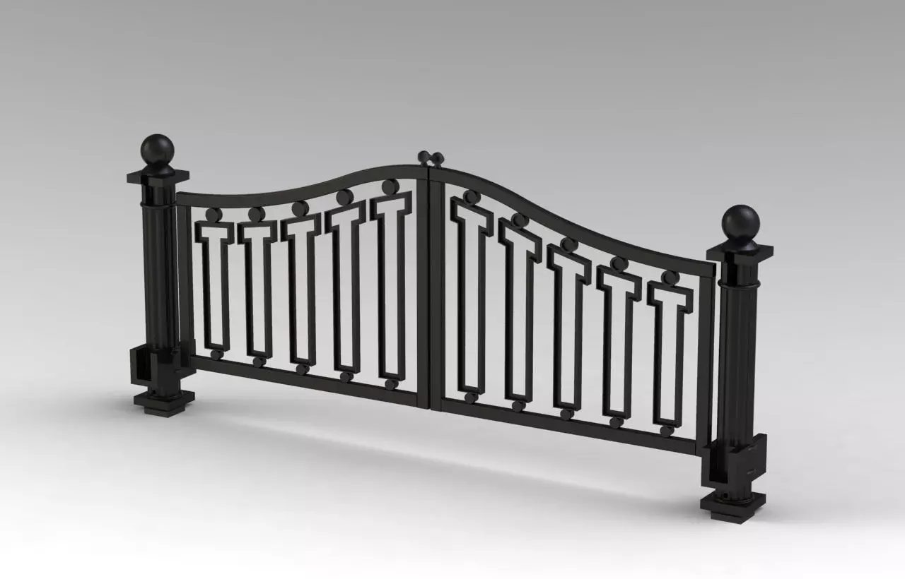 Gates with cast column Free 3D model_0