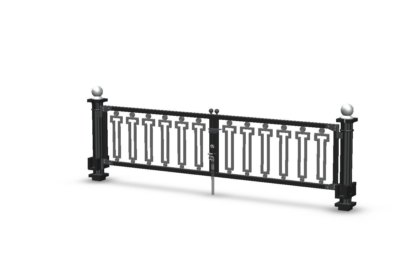 Gates with cast column Free 3D model_1