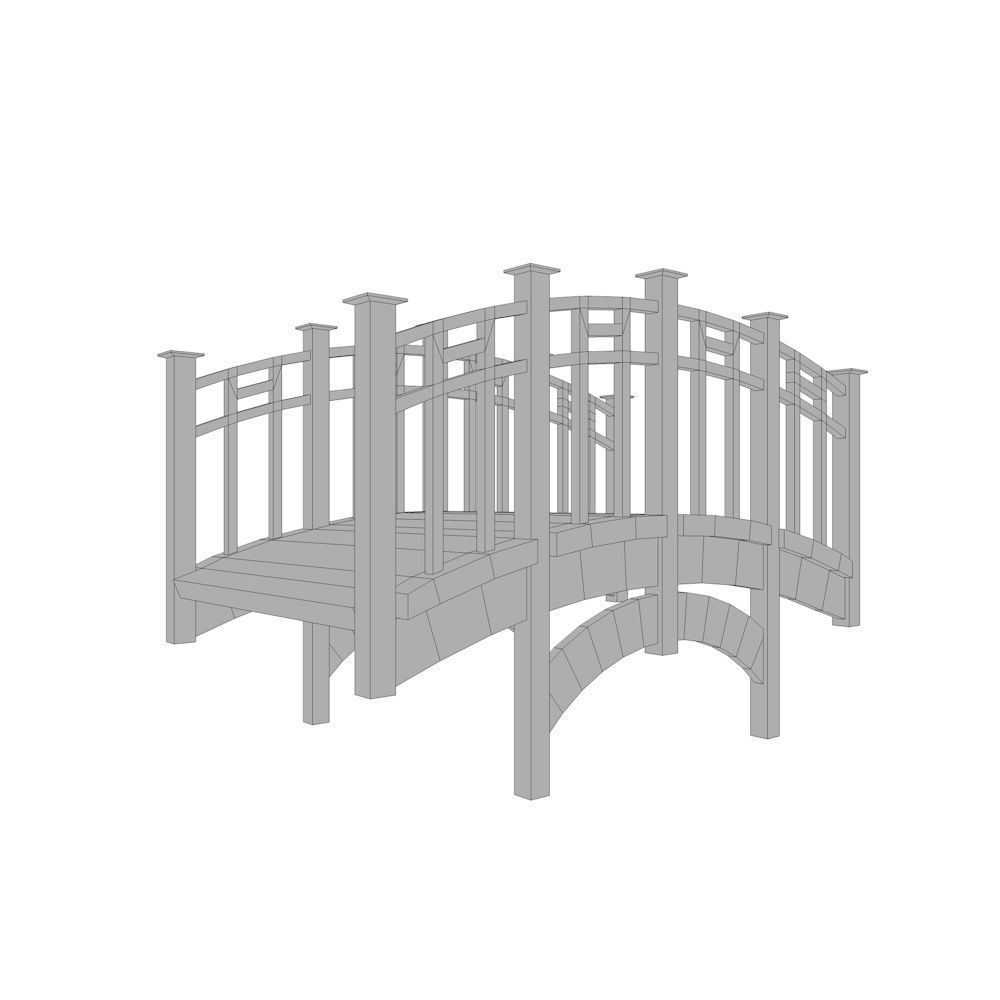 oriental bridge Low-poly 3D model_7