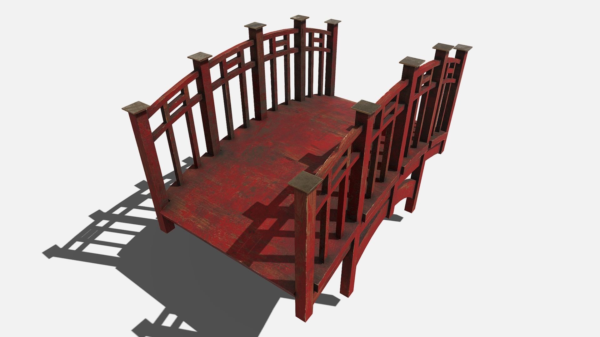 oriental bridge Low-poly 3D model_4