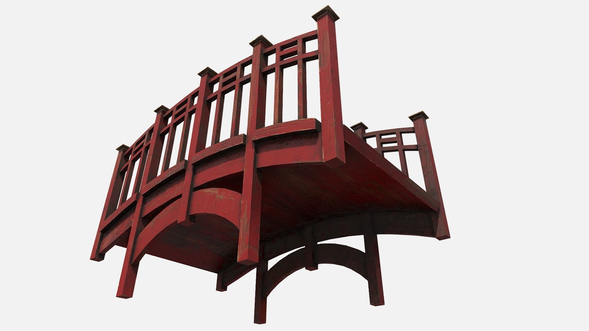 oriental bridge Low-poly 3D model_6