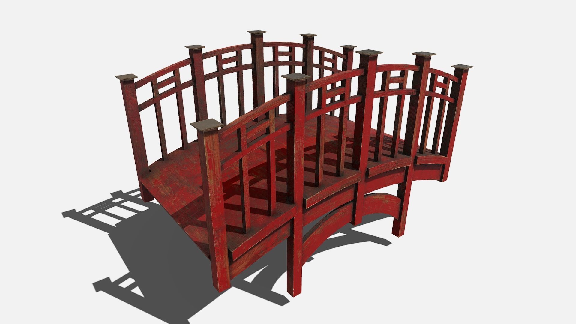 oriental bridge Low-poly 3D model_3