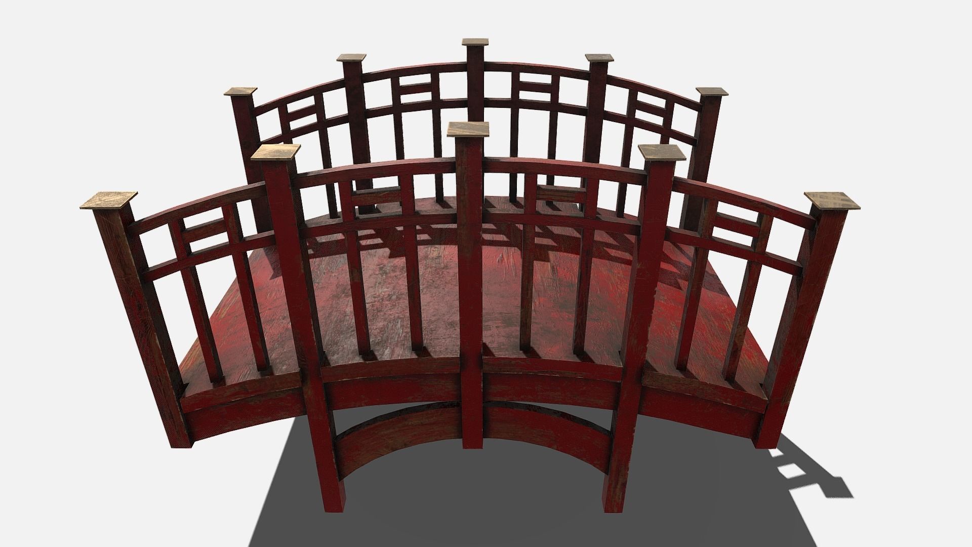 oriental bridge Low-poly 3D model_5