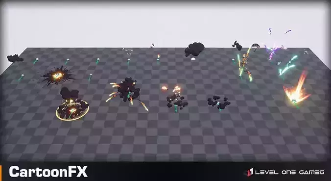 Cartoony Impact - Stylized Particle Simulation Low-poly 3D model