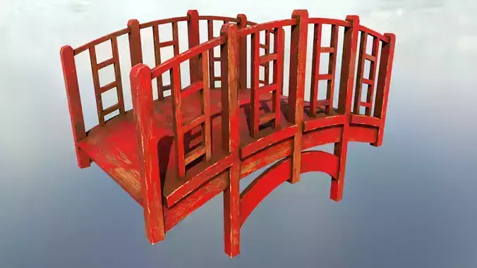 Chinese bridge Low-poly 3D model