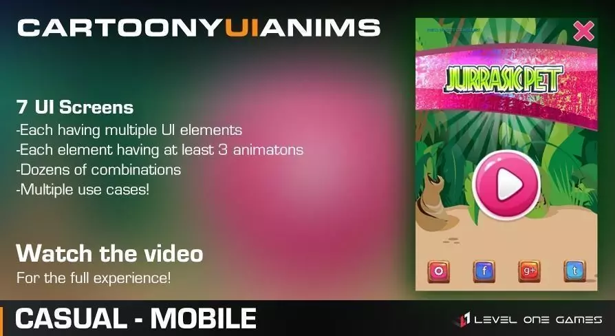 Cartoony UI Anims Low-poly 3D model_0