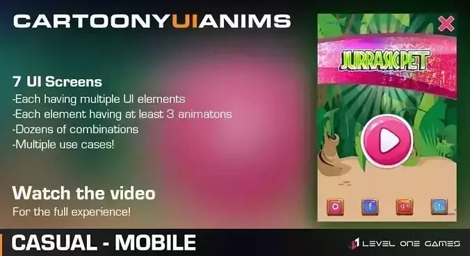 Cartoony UI Anims Low-poly 3D model Cartoony UI Anims Low-poly 3D model