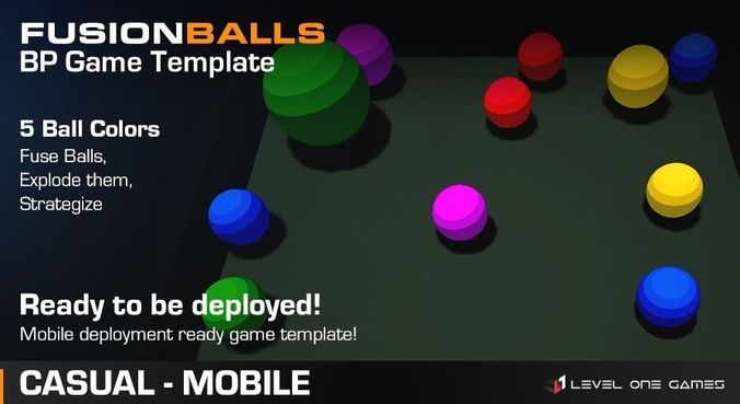 Fusion Balls - Game Template Low-poly 3D model