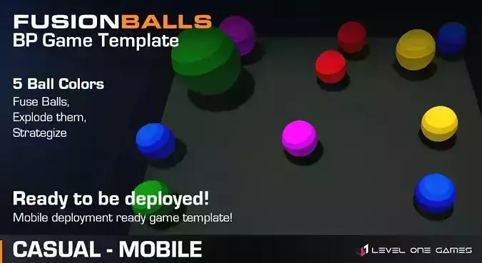 Fusion Balls - Game Template Low-poly 3D model