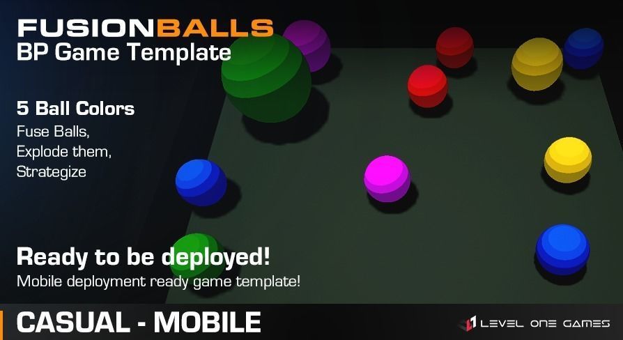 Fusion Balls - Game Template Low-poly 3D model_5