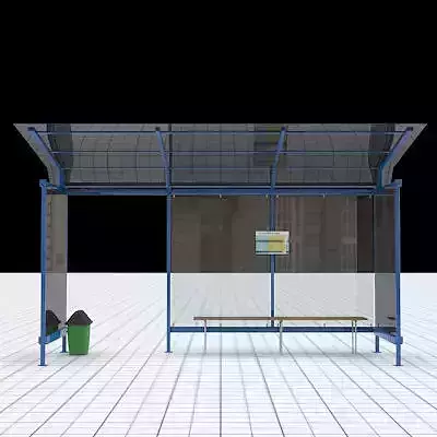 Busstop 2 bus stop with sign