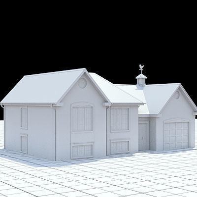 Colonial style house 1 3D model_3