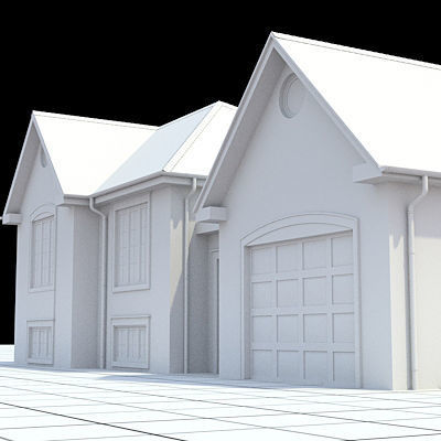 Colonial style house 1 3D model_5