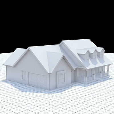Cottage style house 1 3D model_5