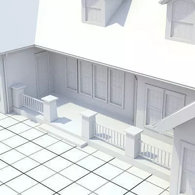 Cottage style house 1 3D model_0