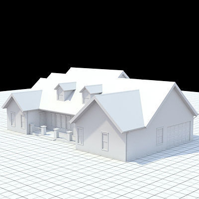 Cottage style house 1 3D model_4