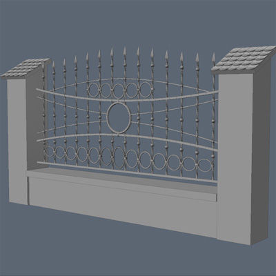 Fence for exterior visualization 3D model_1
