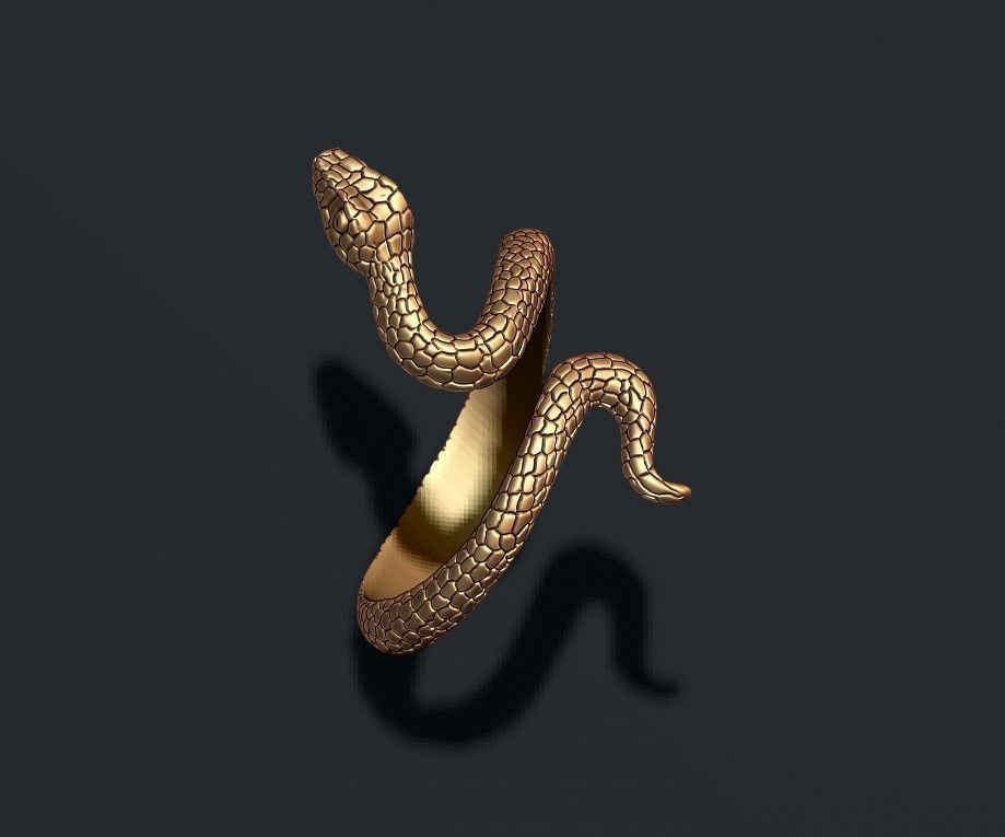 snake ring 3D print model_1