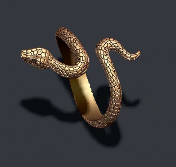 snake ring 3D print model_9