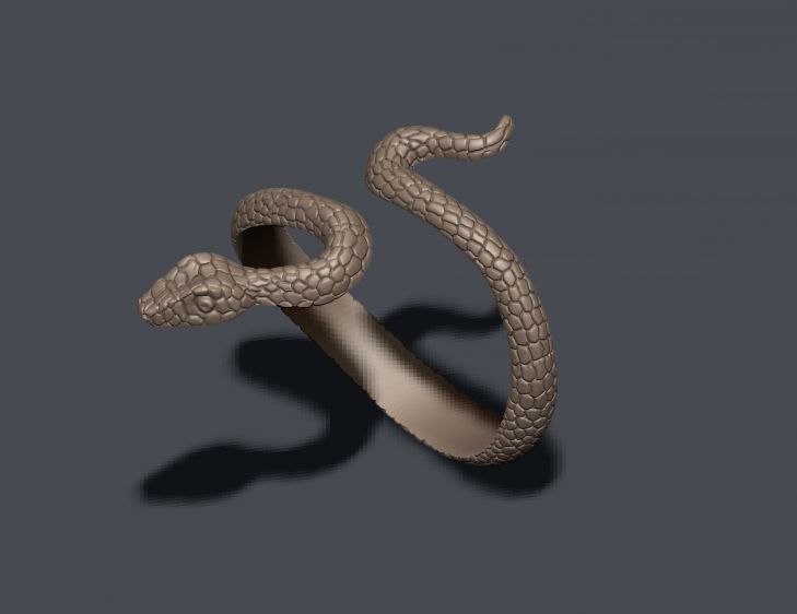 snake ring 3D print model_5