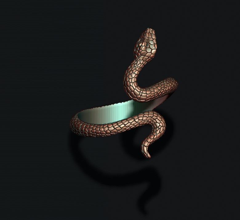 snake ring 3D print model_4