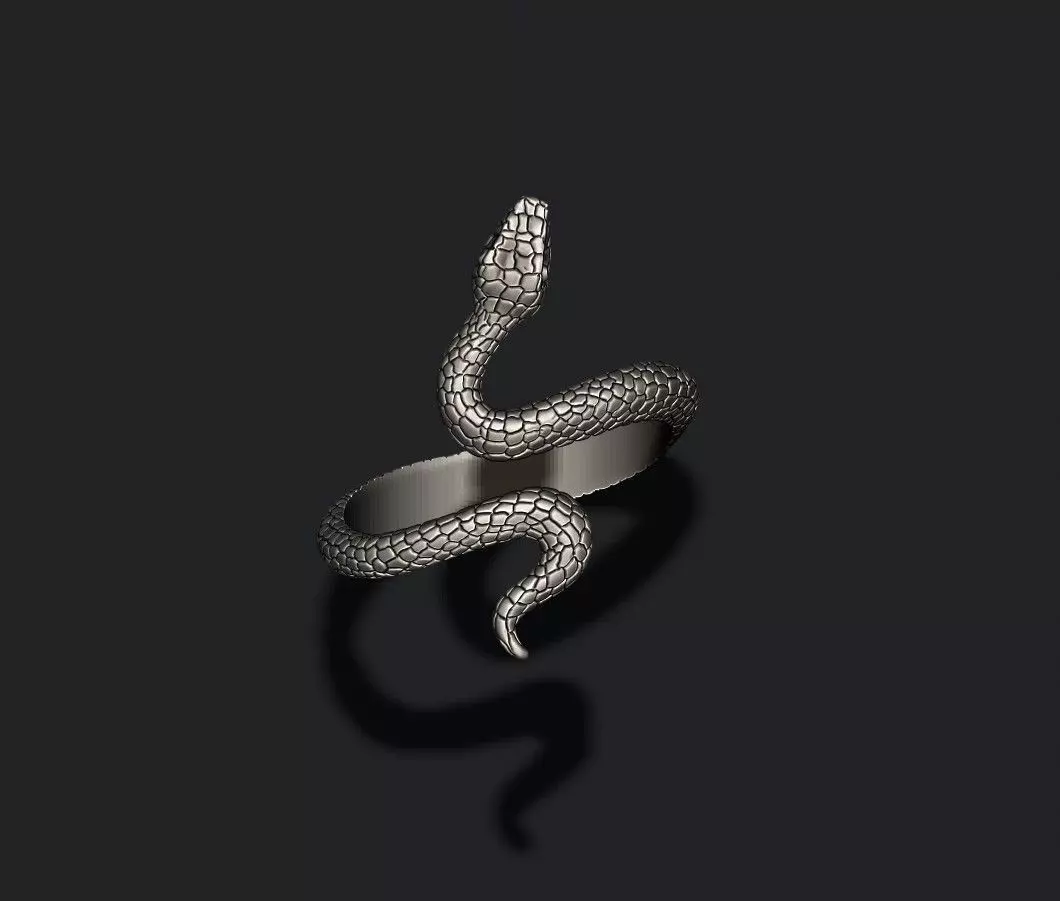 snake ring 3D print model_0