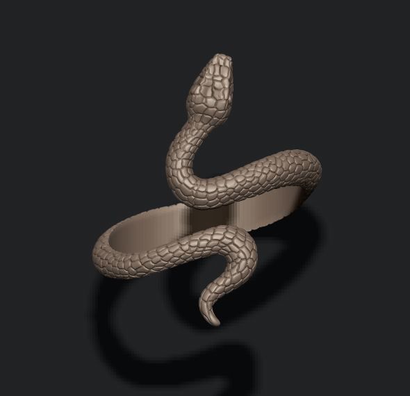 snake ring 3D print model_6