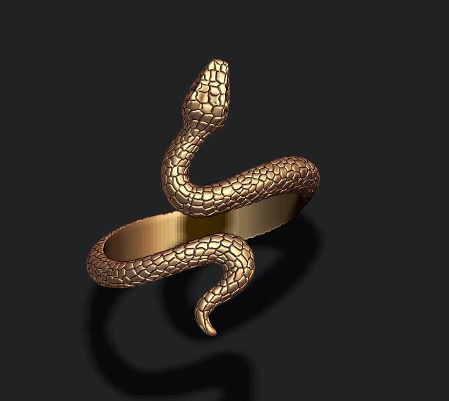 snake ring 3D print model_2