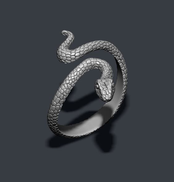 snake ring 3D print model_7