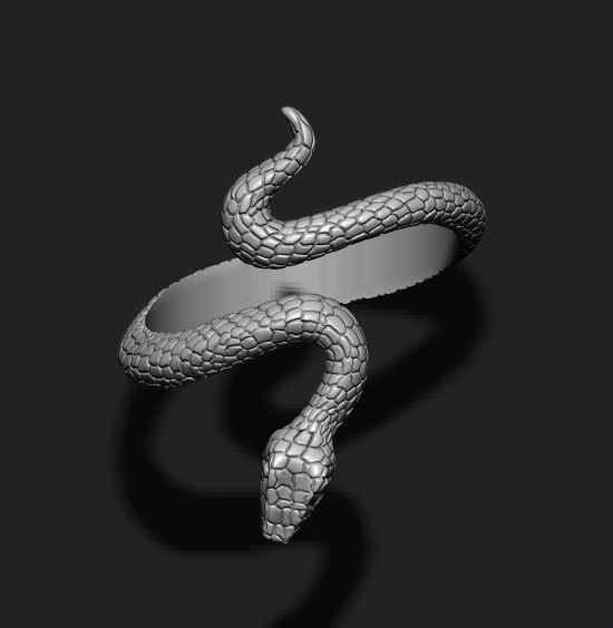 snake ring 3D print model_8