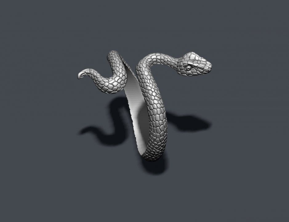 snake ring 3D print model_3