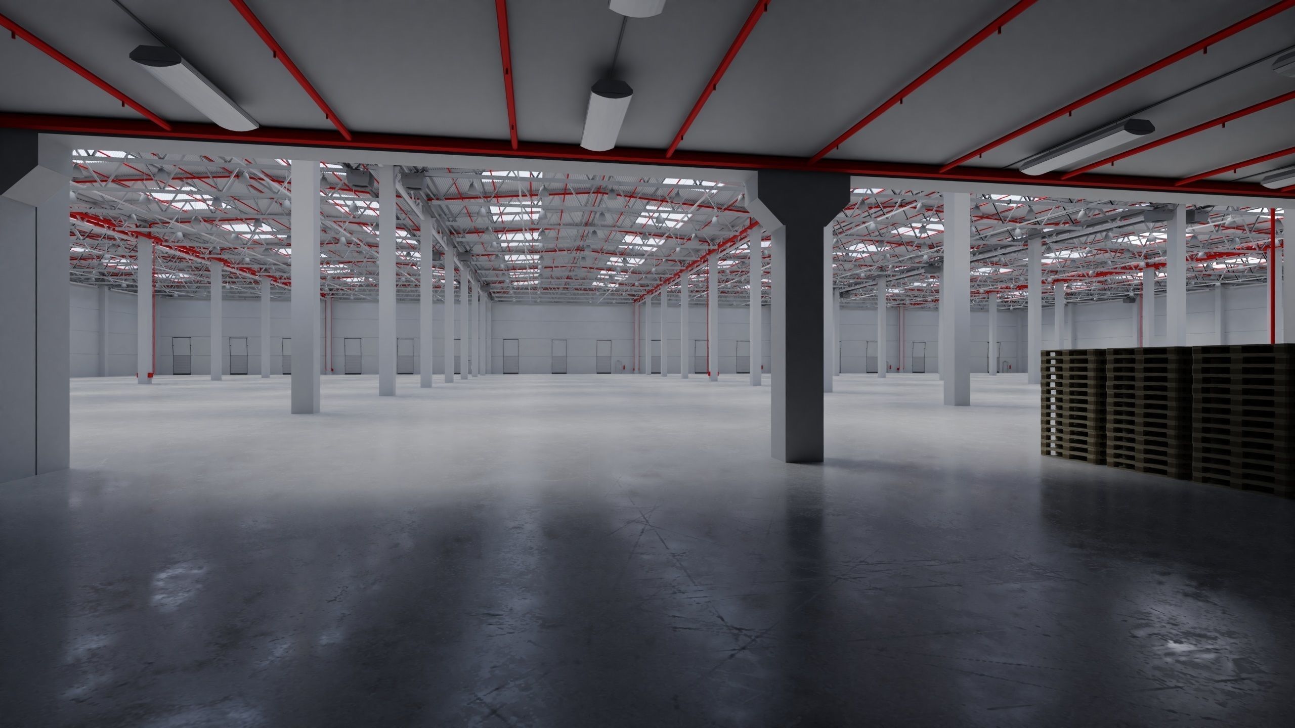 Industrial Warehouse Interior 8 Low-poly 3D model_7