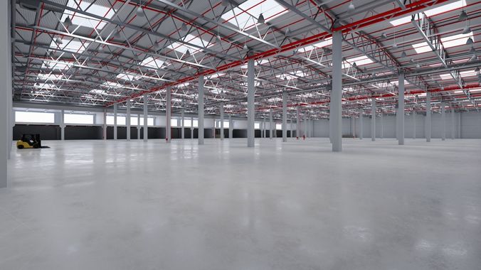 Industrial Warehouse Interior 8 Low-poly 3D model
